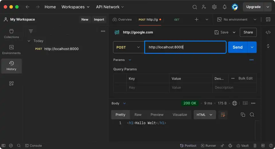 Node.js Enpunkte mit Postman testen